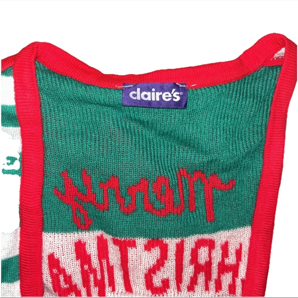 Claires Women's Ugly Sweater Vest One Size Light Up Merry Christmas Poo You - Picture 3 of 5